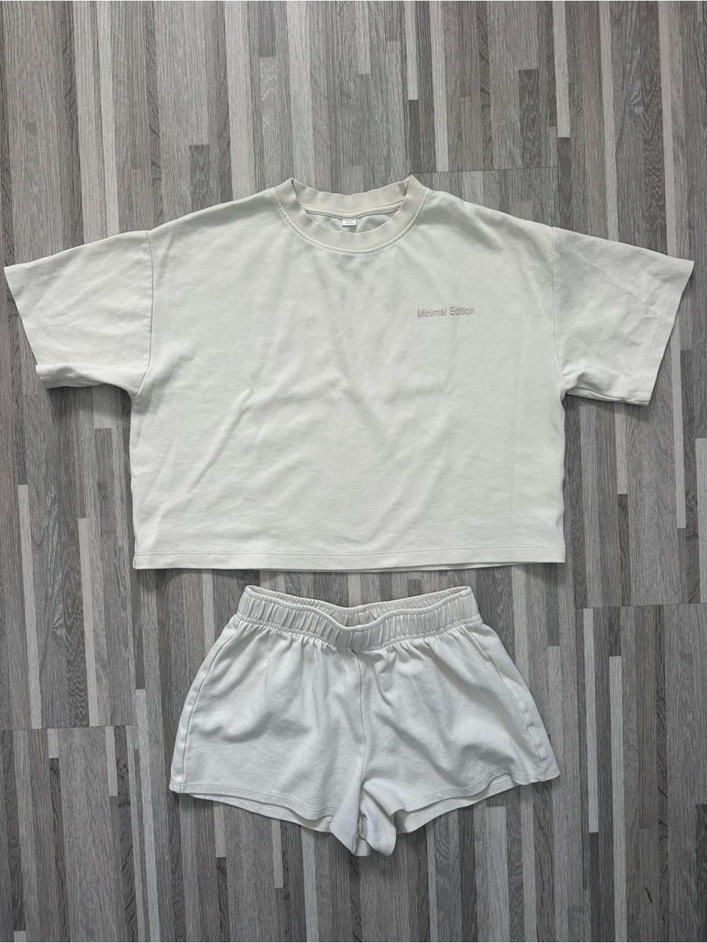 Minimal Edition Two-Piece Sportswear Set – Ecru White – Size (13-14) Years
